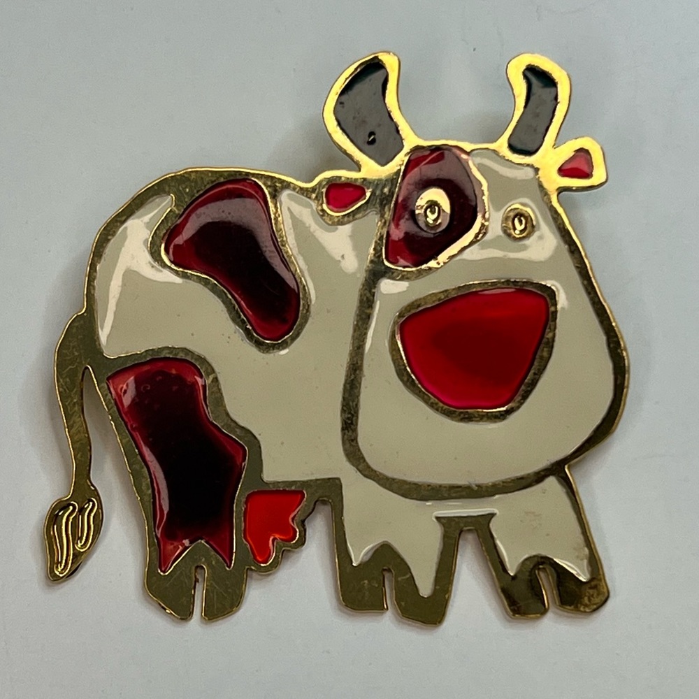 Vintage Cow Pin / Brooch